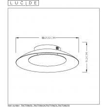 Plafon sufitowy okrągły Foskal 21 LED Czarny Lucide