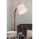 Lampa podłogowa skandynawska z abażurem Carlyn Jasne Drewno/Biała Brilliant do salonu i sypialni.