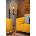 Lampa podłogowa ażurowa Mesh II Mosiądz/Czarny Lucide