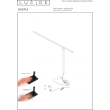 Lampa biurkowa minimalistyczna Agena LED czarna Lucide