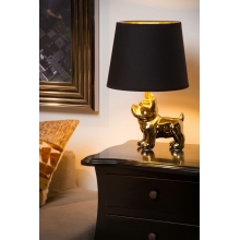 Lampa stołowa z pieskiem Sir Winston czarno-złota Lucide