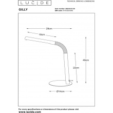 Lampa biurkowa regulowana Gilli LED czarna Lucide