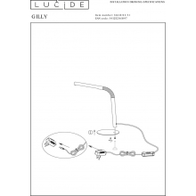 Lampa biurkowa regulowana Gilli LED biała Lucide