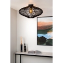 Plafon rattanowy boho Magali 56 czarny Lucide