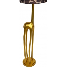 Lampa podłogowa żyrafa z abażurem Miss Tall złoty mat/brązowy Lucide