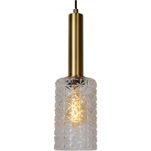 Lampa wisząca szklana na listwie Coralie 132 przezroczysto-czarna Lucide