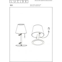 Lampa stołowa z abażurem Rio biała/czarna Lucide