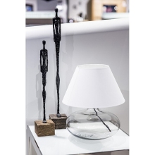 Lampa stołowa szklana Stockholm Biała 4Concept do sypialni, salonu i przedpokoju.
