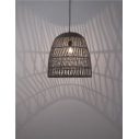 Lampa wisząca rattanowa boho Tanic 46 szara