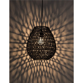 Lampa rattanowa wisząca Lombok 30 czarna do salonu i kuchni 2