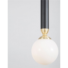 Lampa wisząca szklana kula Reya 8 LED czarno-biała