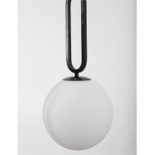 Lampa wisząca szklana kula designerska Bullet 20 biało-czarna