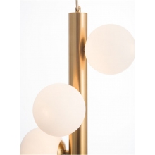 Lampa wisząca szklane kule glamour Klein V biało-mosiężna