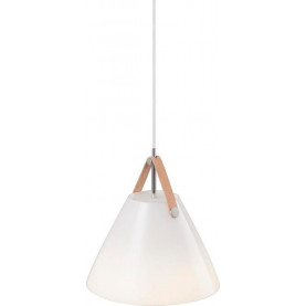 Lampa wisząca szklana skandynawska Strap 27 Biała Dftp do sypialni i salonu.