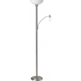 Stylizowana Lampa podłogowa szklana antyczna Lucy Satynowy Chrom Brilliant do hotelu i restauracji.