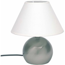 Lampa stołowa z abażurem Tarifa Satynowy Chrom/Biała Brilliant do salonu i sypialni.