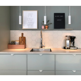 Lampa wisząca tuba minimalistyczna Mib 6 Biała Dftp do kuchni, salonu i jadalni. 2