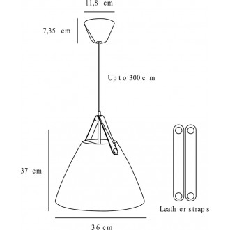 Lampa skandynawska wisząca Strap 36 Czarna Dftp