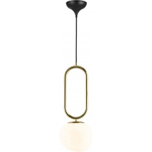 Lampa wisząca szklana glamour Shapes 27 mosiężny/opal DFTP
