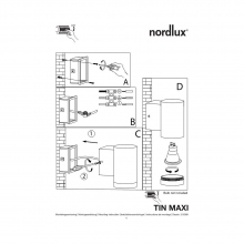 Kinkiet ogrodowy Tin Maxi Aluminium Nordlux