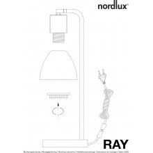 Funkcjonalna Lampa biurkowa Ray Czarna Nordlux do gabinetu i pracowni.