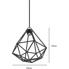 Dekoracyjna Lampa wisząca druciana geometryczna Tees 29 Czarna Nordlux do salonu, sypialni i poczekalni.