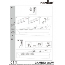 Lampa Spot "oczko" Cambio 3szt (zestaw) Led Aluminium Nordlux do kuchni, przedpokoju i i salonu.