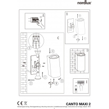 Kinkiet zewnętrzny Canto Maxi 2 Biały Nordlux na taras, elewacje i nad drzwi.