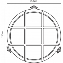 Kinkiet zewnętrzny okrągły Polperro Mosiężny Nordlux na taras, elewacje i nad drzwi.