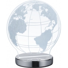 Lampa stołowa kula ziemska Globe LED Chrom Reality