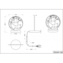 Lampa stołowa kula ziemska Globe LED Chrom Reality