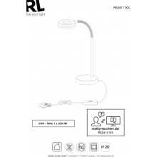 Lampa biurkowa Rennes LED Biała Reality