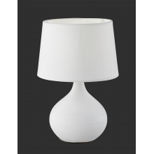 Lampa stołowa ceramiczna z abażurem Martin Biała Reality