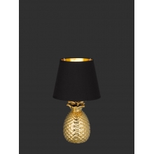 Lampa stołowa glamour z abażurem Pineapple Czarny/Złoty Reality