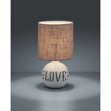 Lampa stołowa ceramiczna z abażurem Esna 31 Biały/Beż Reality