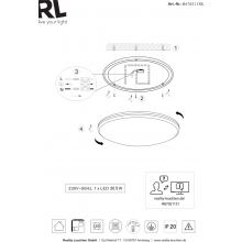 Plafon minimalistyczny Limbus LED 35 czarny Reality