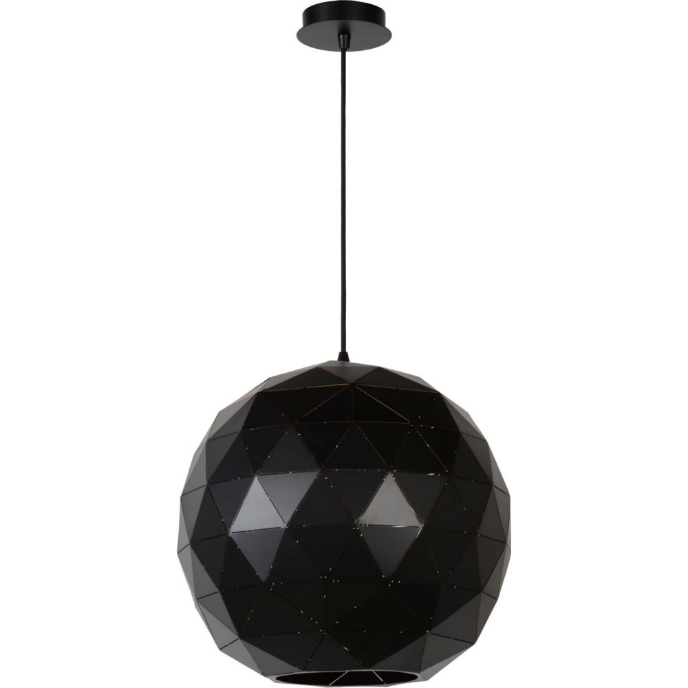 Dekoracyjna Lampa wisząca kula geometryczna Otona 40 Czarna Lucide do salonu, sypialni i poczekalni.