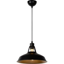 Lampa wisząca industrialna Brassy-Bis 31 Czarna Lucide do sypialni, salonu i kuchni.
