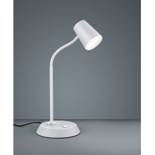 Funkcjonalna Lampa biurkowa Narcos LED Biała Mat Trio do gabinetu i pracowni.