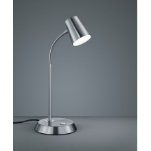 Lampa biurkowa nowoczesna Narcos LED Nikiel Mat Trio do gabinetu i pracowni.