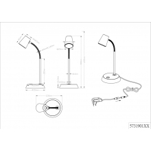 Lampa biurkowa nowoczesna Narcos LED Nikiel Mat Trio