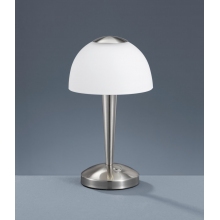 Stylizowana Lampa stołowa antyczna Ventura Biały/Nikiel Mat Trio do hotelu i restauracji.