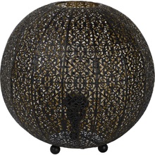 Lampa orientalna stołowa ażurowa kula Tahar 33 Czarna Lucide do sypialni, salonu i na stół.