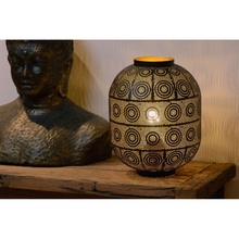 Lampa orientalna stołowa ażurowa Tahar 25 Czarna Lucide do sypialni, salonu i na stół.