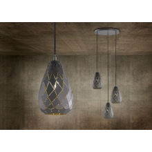 Dekoracyjna Lampa wisząca ażurowa geometryczna Onyx 15 Antracyt Trio do kuchni, salonu i sypialni.