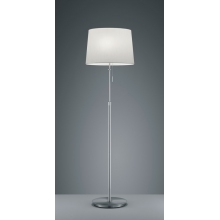 Lampa podłogowa nowoczesna z abażurem Lyon Biały/Nikiel Mat Trio do salonu, sypialni i poczekalni.