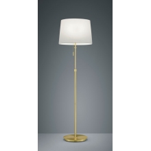 Lampa podłogowa glamour z abażurem Lyon Biały/Mosiądz Mat Trio do sypialni i salonu.