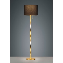 Lampa podłogowa glamour z abażurem Nandor Czarny/Złoty Trio do sypialni i salonu.