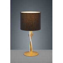 Stylizowana Lampa stołowa glamour z abażurem Nandor Czarny/Złoty Trio do salonu i sypialni.