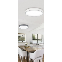 Plafon okrągły z abażurem Lugano 75 LED Biały Trio do sypialni, kuchni i przedpokoju.